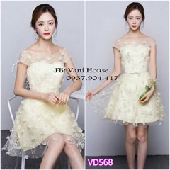 Đầm ren xèo hoa nổi cao cấp VD568 - V225